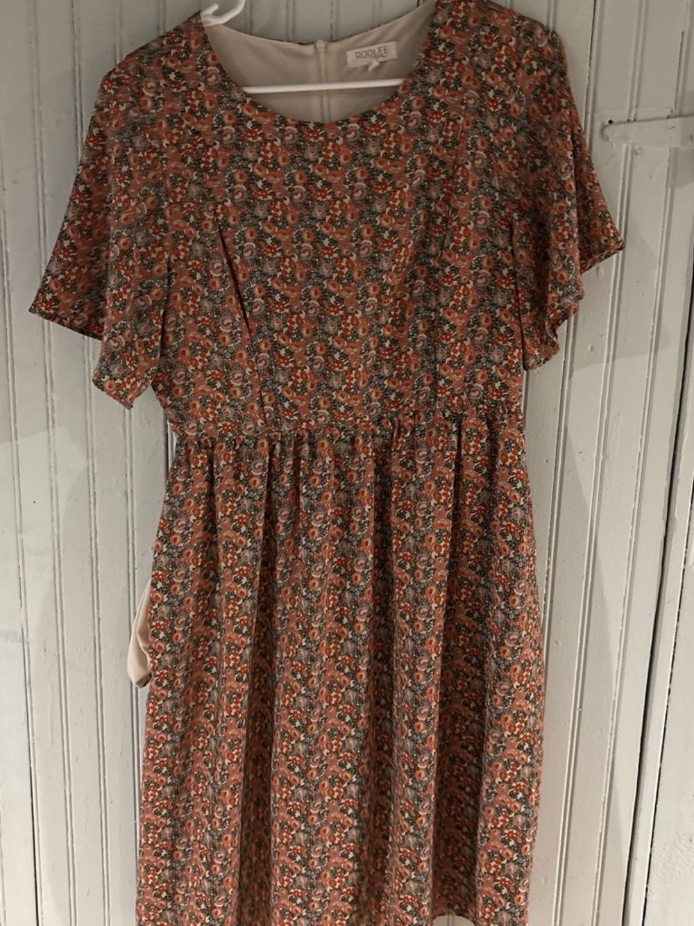 Roolee Orange Floral Midi Dress with Nursing Access